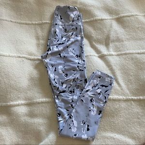 All Fenix | Light Grey & White Floral High-Waisted Leggings